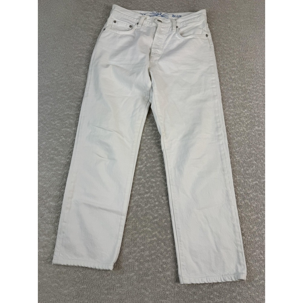 Daily Blue Jeans Womens 26 White Straight Leg Denim 100% Cotton Made in USA